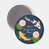 日本のコイ魚池 マグネット (正面/裏面)