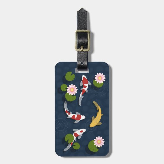 日本のコイ魚池 ラゲッジタグ (正面縦)
