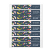 日本のコイ魚池 ラップアラウンド宛名ラベル (シート)