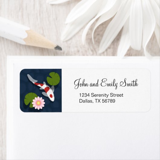 日本のコイ魚池 ラベル (インサイチュ)