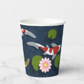 日本のコイ魚池 紙コップ (裏面)