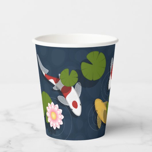 日本のコイ魚池 紙コップ (正面)