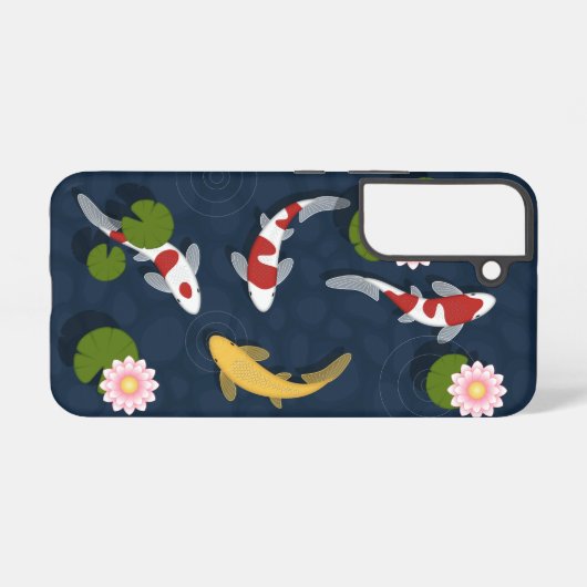 日本のコイ魚池 SAMSUNG GALAXYケース (裏面横)