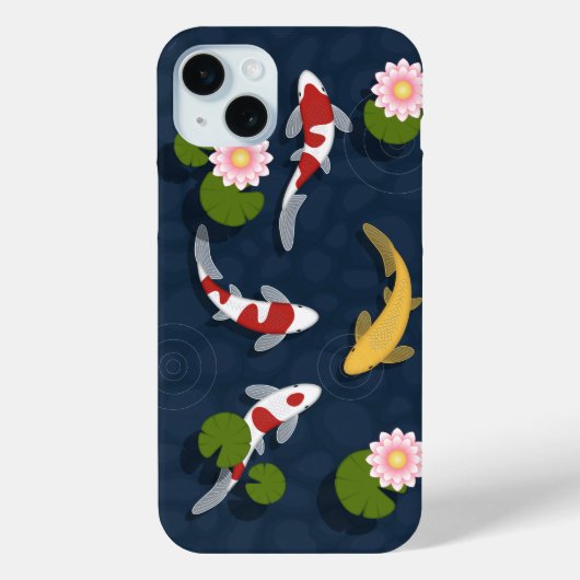 日本のコイ魚池iPhone 15プラスケース Case-Mate iPhoneケース (裏面)