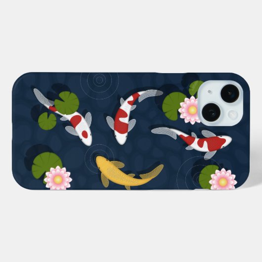 日本のコイ魚池iPhone 15プラスケース Case-Mate iPhoneケース (裏面 (横))