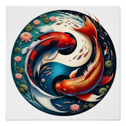 日本のコイ魚陰陽 ポスター (正面)