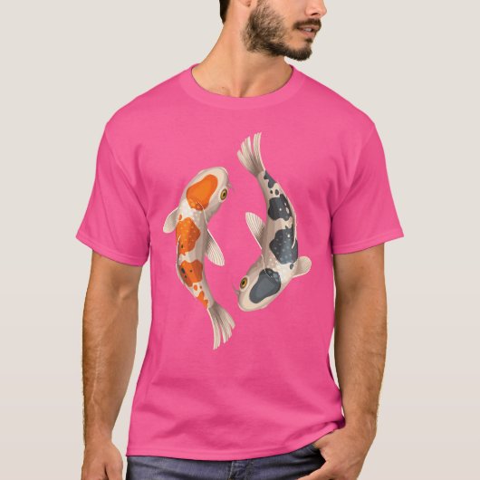 日本のコイ魚陰陽 Tシャツ (正面)