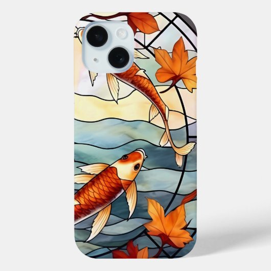 日本のコイ魚類と紅葉 Case-Mate iPhoneケース (裏面)