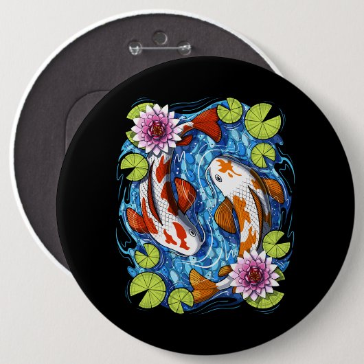 日本のコイ 缶バッジ (正面&裏面)