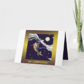 日本のコイFish Universeファンタジーグリーティングカード シーズンカード (裏面)