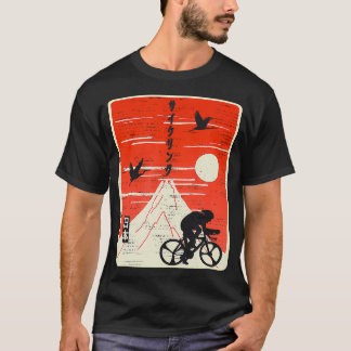 日本のサイクリスト富士山カタカナ日本のはシーと言う Tシャツ