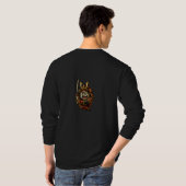 日本のサムライ戦士 赤い鎧 カートゥーンアート Tシャツ (裏面フル)