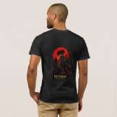 日本のサムライ決意ウォリアーグラフィックTシャツ Tシャツ (裏面フル)