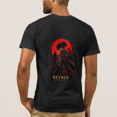 日本のサムライ決意ウォリアーグラフィックTシャツ Tシャツ (裏面)