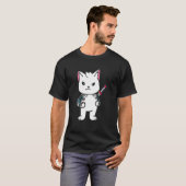 日本のサムライ 忍者 猫 日本のサムライ 忍者 ネコ Tシャツ (正面フル)