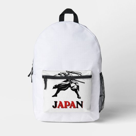 日本のサムライ: 武士の精神バックパック プリントバックパック (正面)