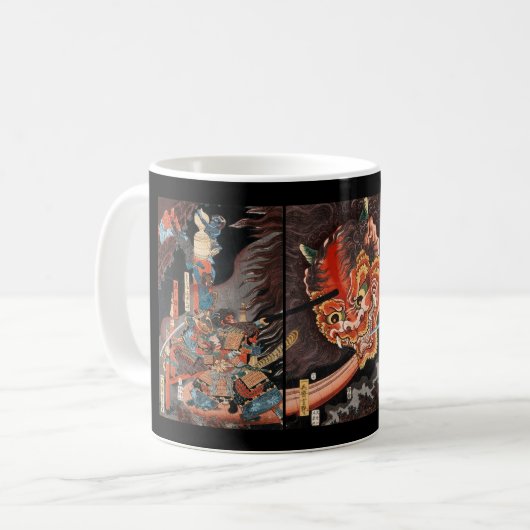 日本のサムライVS鬼 コーヒーマグカップ (正面左)