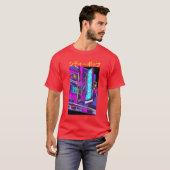 日本のシティポップ 70年代 80年代 ヴェイパーウェーブ美少女 Tシャツ (正面フル)