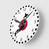 日本のシルエット ラウンド壁時計 (傾斜)
