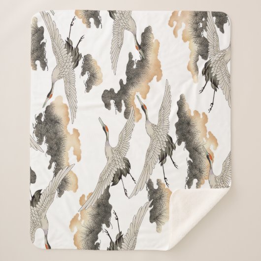 日本のスタイルクレーン:エレガントデザイン。 シェルパブランケット (正面)