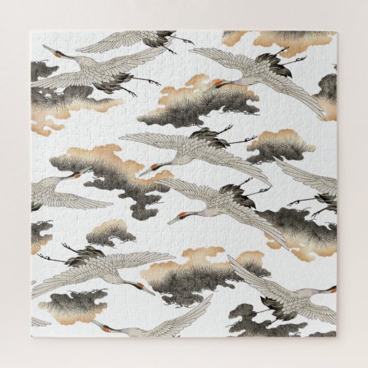 日本のスタイルクレーン：エレガントデザイン。 ジグソーパズル (縦)