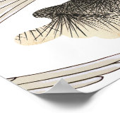 日本のスタイルクレーン:エレガントデザイン。 ポスター (角)