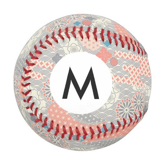 日本のスタイルパターンイラストレーション。 野球ボール (正面左)