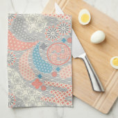 日本のスタイルパターン。イラストレーション。 キッチンタオル (四つ折り)