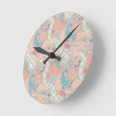 日本のスタイルパターン。イラストレーション。 ラウンド壁時計 (傾斜)