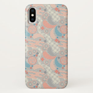 日本のスタイルパターン。イラストレーション。 iPhone X ケース