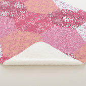 日本のスタイルパッチワークパターンデザイン シェルパブランケット (3/4)