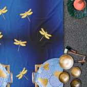 日本のスタイルブルーと金ゴールド フリースブランケット