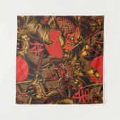 日本のスタイルヴィンテージのシームレスパターン タペストリー (正面(横))