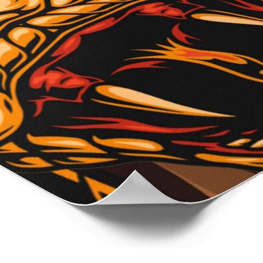 日本のスタイルヴィンテージシームレスパターン ポスター (角)