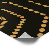 日本のスタイル黄金のシームレスなパターン背景 ポスター (角)