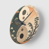 日本のスタイル ラウンド壁時計 (傾斜)