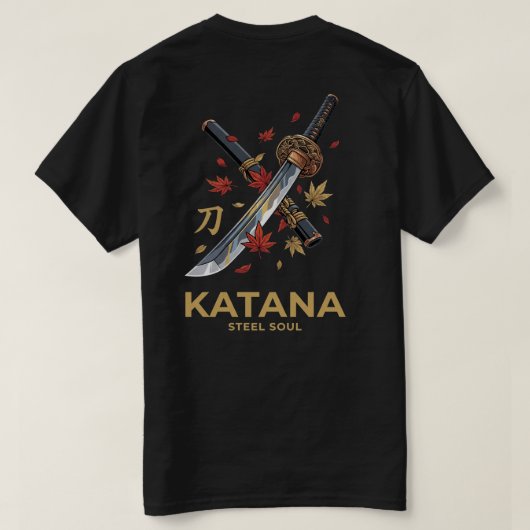 日本のスタイル - 刀鋼 Tシャツ (デザイン裏面)