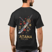 日本のスタイル - 刀鋼 Tシャツ (裏面)