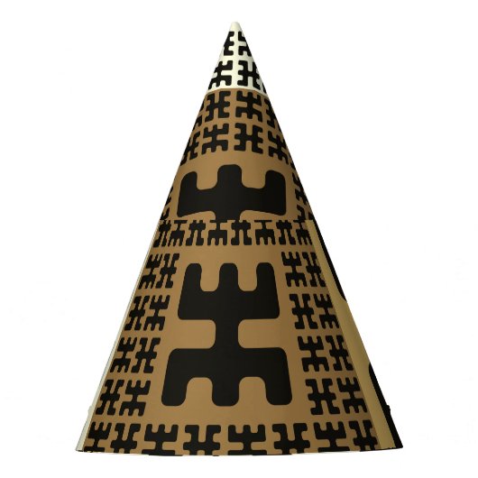 日本のスタイル、黒い金ゴールドのシームレスなパターン。 パーティーハット (正面)