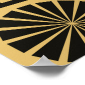 日本のスタイル、黒い金ゴールドのシームレスなパターン。 ポスター (角)