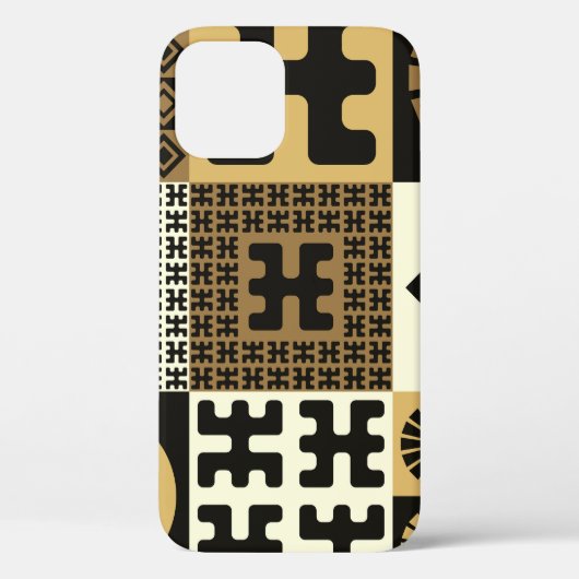 日本のスタイル、黒い金ゴールドのシームレスなパターン。 Case-Mate iPhoneケース (裏面)