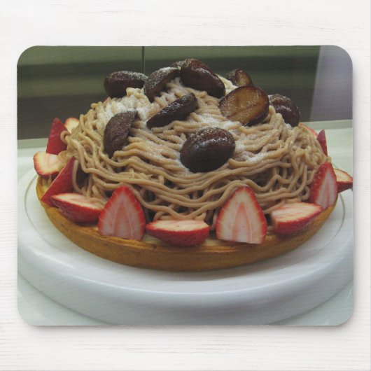日本のスパゲッティ & イチゴのケーキ マウスパッド (正面)