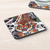 日本のタイガー&メープルデザイン コースター (左側)