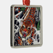 日本のタイガー&メープルデザイン メタルオーナメント (右)
