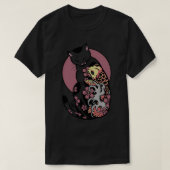 日本のタトゥーコ魚の入ったモン猫 Tシャツ (デザイン正面)