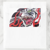 日本のタトゥーデザイン - 白虎 長方形シール (バッグ)