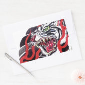 日本のタトゥーデザイン - 白虎 長方形シール (封筒)