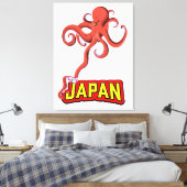 日本のダイオウイカのキャラクター キャンバスプリント (インサイチュ (寝室))