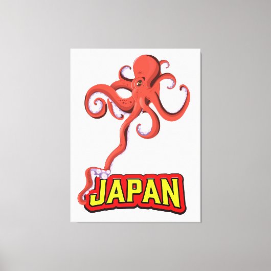 日本のダイオウイカのキャラクター キャンバスプリント (正面)
