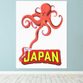 日本のダイオウイカのキャラクター キャンバスプリント (インサイチュ (ウッドフロア))